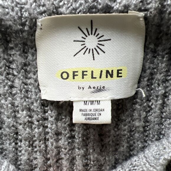 Aerie Offline Twist Front Sweater Size Medium Long Sleeve Ribbed Stretchy - Picture 3 of 8